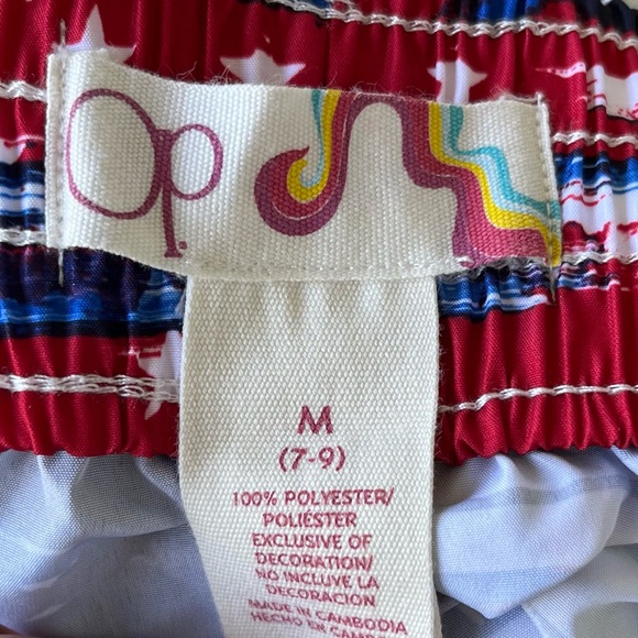 •OP• Red/White/Blue Beach Surf/Swim Shorts - Size Medium (7-9) - Picture 2 of 7